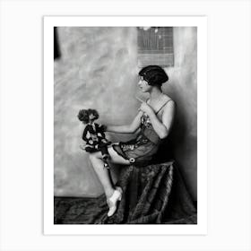 Vintage Model And Doll 1920s Fashion Beauty Art Print