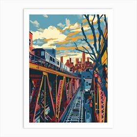 Astoria New York Colourful Silkscreen Illustration 2 Art Print