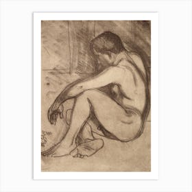 Nude Boy Seated, 1916 By Magnus Enckell Art Print