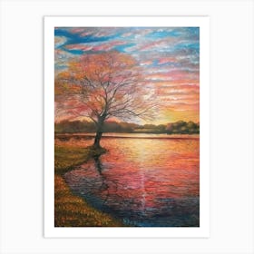 Sunset By The Lake 7 Art Print