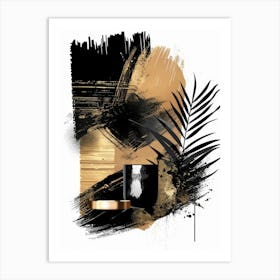 Gold And Black Abstract Painting 26 Art Print