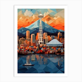 Vancouver, Canada, Geometric Illustration 1 Art Print