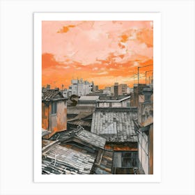 Osaka Rooftops Morning Skyline 2 Art Print