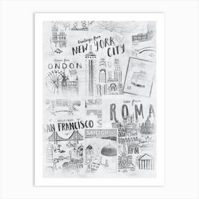 black and white art Art Print