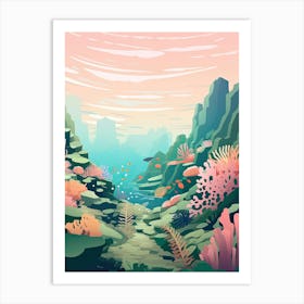 Great Barrier Reef, Australia, Bold Outlines 4 Art Print