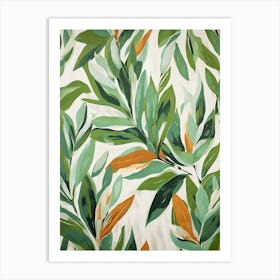 Tropical Plant Painting Green Leaves Art Print