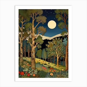 William Morris Night In The Forest 5 Art Print