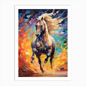 Running Horse Painting On Canvas 4 Art Print