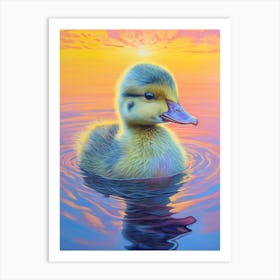 Sunset Duckling 2 Art Print