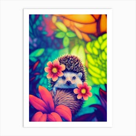 Colorful Hedgehog Art Print