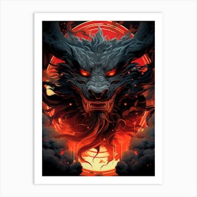 Demon Dragon Head 1 Art Print