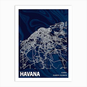 Havana Crocus Marble Map Art Print