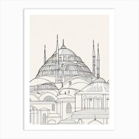 Hagia Sophia 2 Istanbul Boho Landmark Illustration Art Print