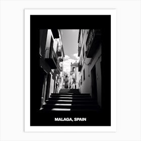 Poster Of Malaga, Spain, Mediterranean Black And White Photography Analogue 3 Art Print