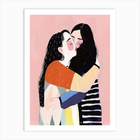 Two Women Hugging 1 Art Print