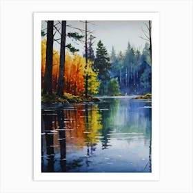 Autumn Pond Art Print