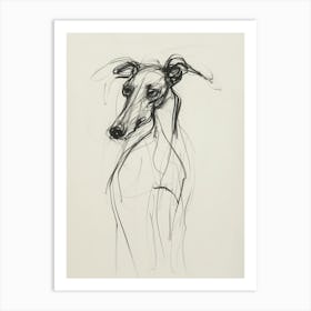 Greyhound Dog Charcoal Line 3 Art Print