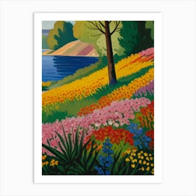Flowers At The Lake Art Print