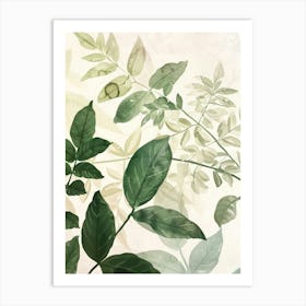 Watercolor Leaves 1 Art Print