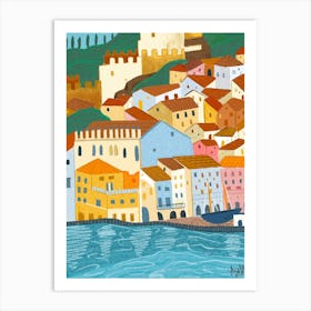 Town By The Lake Art Print