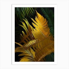 Golden Leather Fern Cézanne Style Art Print