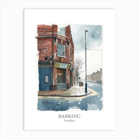 Barking London Borough   Street Watercolour 4 Poster Art Print