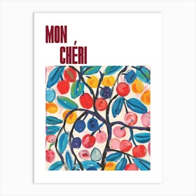 Mon Cheri Poster Summer Cherries Painting Matisse Style 14 Art Print