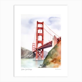 Golden Gate Bridge 4 Watercolour Travel Poster Art Print