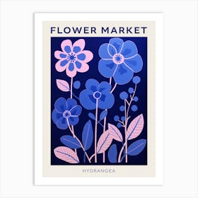 Blue Flower Market Poster Hydrangea 4 Art Print