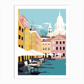 Helsinki, Finland, Flat Pastels Tones Illustration 1 Art Print