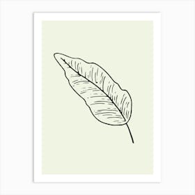 Leaf line art Art Print
