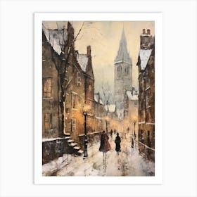 Vintage Winter Painting Bath United Kingdom 3 Art Print