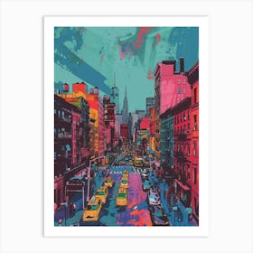 East Village New York Colourful Silkscreen Illustration 3 Art Print