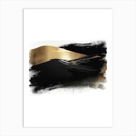 Gold And Black Abstract Painting 23 Art Print