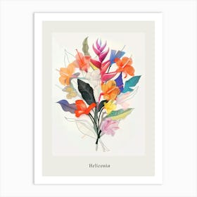 Heliconia 3 Collage Flower Bouquet Poster Art Print