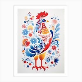 Scandinavian Bird Illustration Chicken 2 Art Print