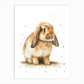 English Lop Rabbit Nursery Illustration 3 Art Print