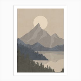 Mountains And The Lake Art Print