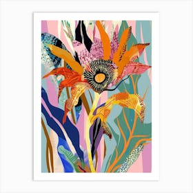 Colourful Flower Illustration Sunflower 4 Art Print