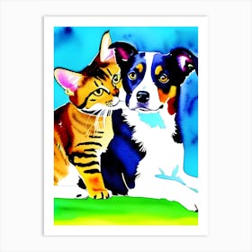 Cat And Dog Art Print