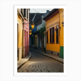 Colorful Street In Colombia 1 Art Print