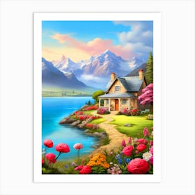 House By The Lake Art Print