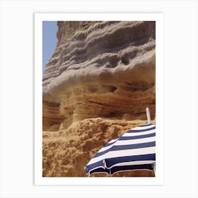 Beach Umbrella And Cliffs Summer Photography Art Print