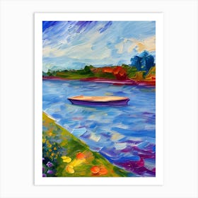 Boat On The River Art Print