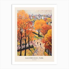 Autumn City Park Painting Kalemegdan Park Belgrade Serbia 1 Poster Art Print