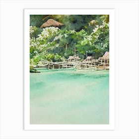 Cabilao Island Philippines Watercolour Tropical Destination Art Print