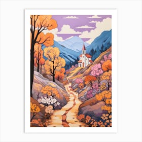 Mestia To Ushguli Trail Gerogia 2 Hike Illustration Art Print