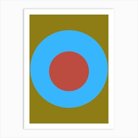 Blue And Red Circle Art Print