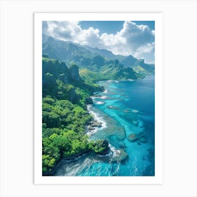 Aerial View Of A Tropical Island 4 Art Print