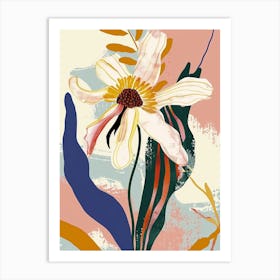 Colourful Flower Illustration Oxeye Daisy 1 Art Print